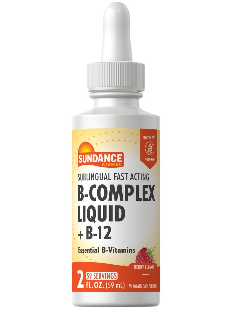 Sundance Sublingual Vitamin B Complex | 2 Flüssige Unzen | mit B-12 | Berry Flavor | Vegetarisch, Non-GMO und Glutenfreie Ergänzung