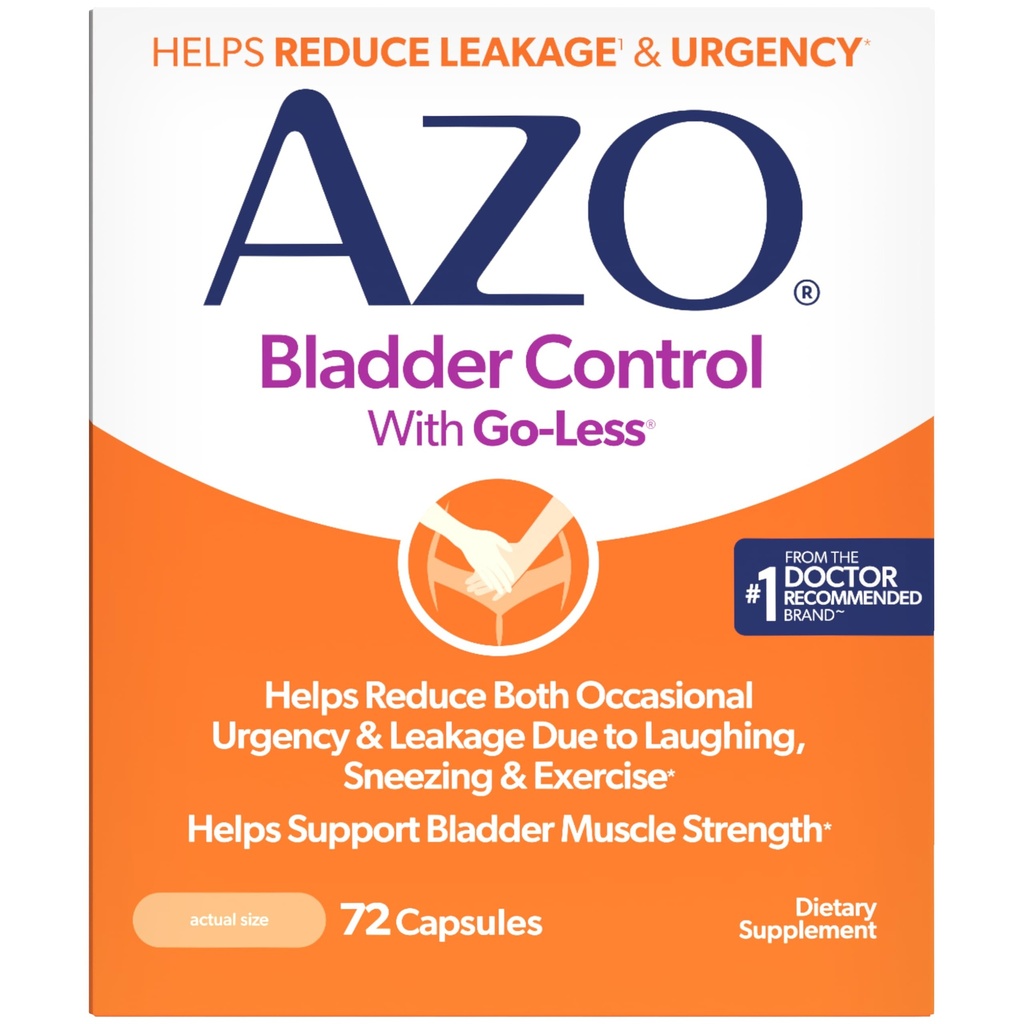 AZO Bladder Control with Go-Less Daily Supplement aide à réduire l'urgence occasionnelle, les fuites dues au rire, éternuements et l'exercice†††