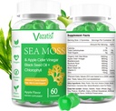2 Pack Organic Irish Sea Moss Gummis mit schwarzem Seed Öl, Chlorophyll - Schilddrüse, Mood, Energie &amp; Immununterstützung - Frauen & Männer, Erwachsene & Kinder - 120 Vegan Gummies