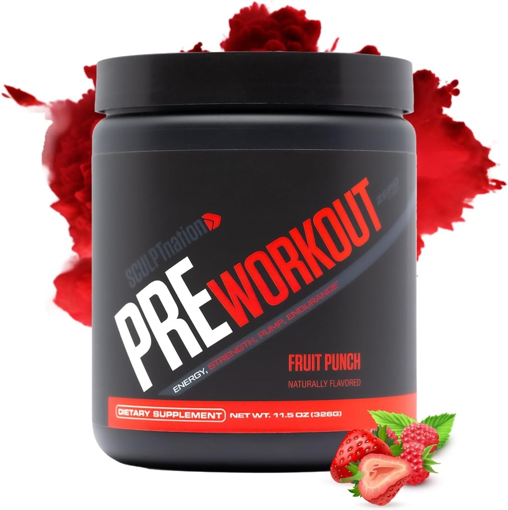 Sculpt Nation by V Shred PreWorkout - Premium Pre Workout Powder with Amino Acids for Ultimate Performance, Endurance, and Energy Support, Fruit Punch - 30 Servings