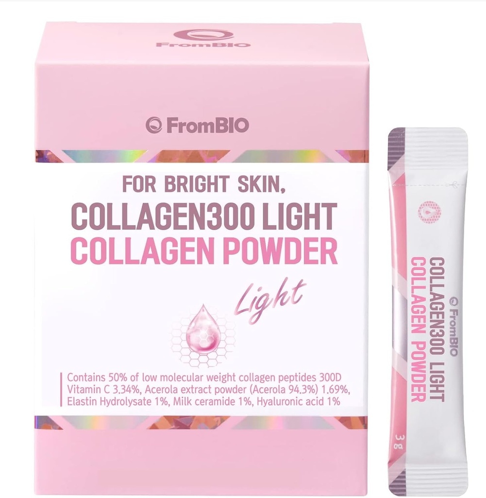 für helle Haut, Collagen 300 Licht, geringes molekulares Gewicht Fisch Collagen Peptide 300D 1.500mg (28 Packungen)