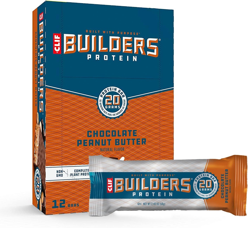 Clif Builders - Protein Bars - Schokolade Peanut Butter Flavor - 20g Protein - Glutenfrei (2.4 Unze, 12 Count)