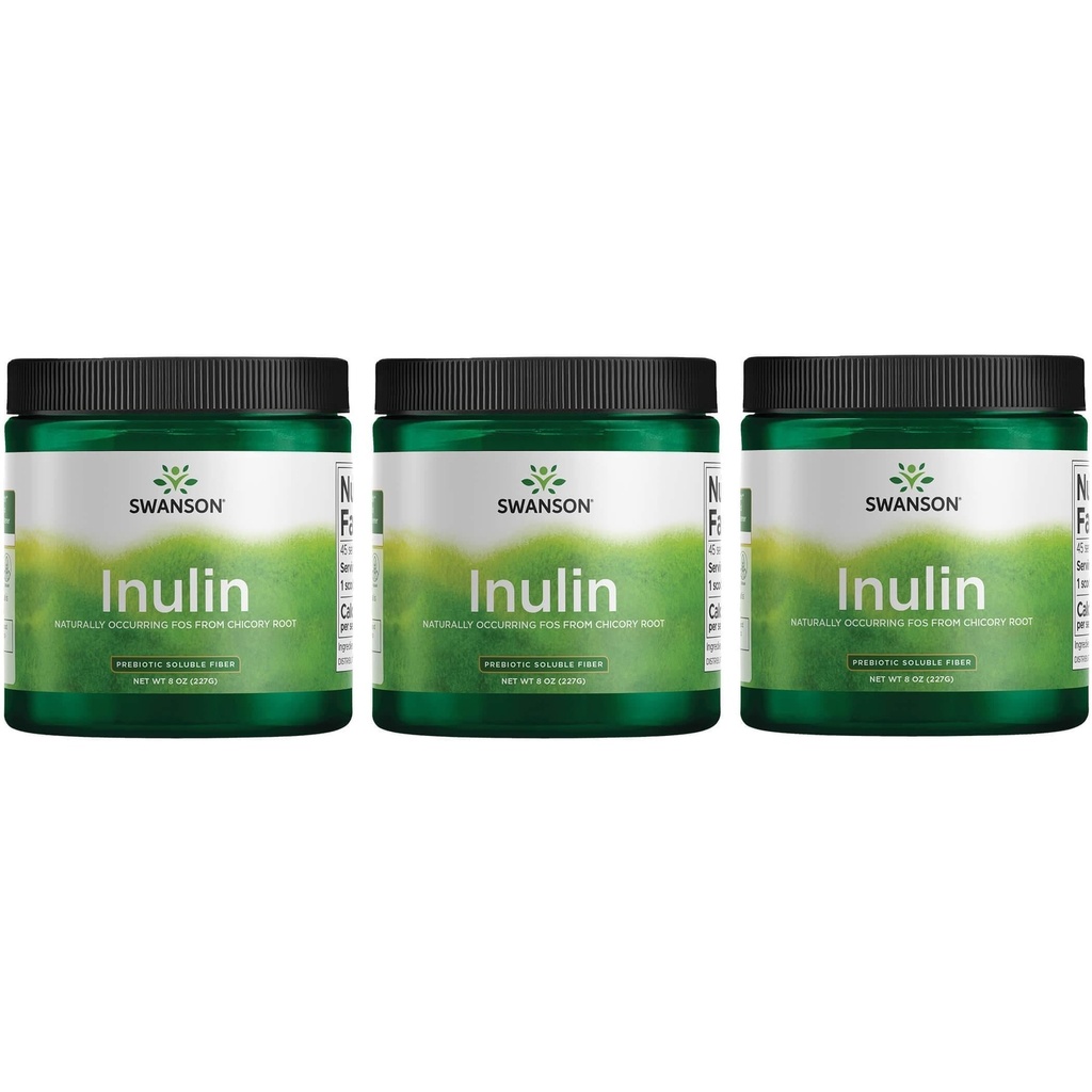 Swanson Inulin - Prebiotic Soluble Fiber Powder Promoting Digestive Health - Natürlich heben FOS von Chicory Root Unterstützung Gesamt Gut Leistung - (8 oz Jeder) (3 Pack)