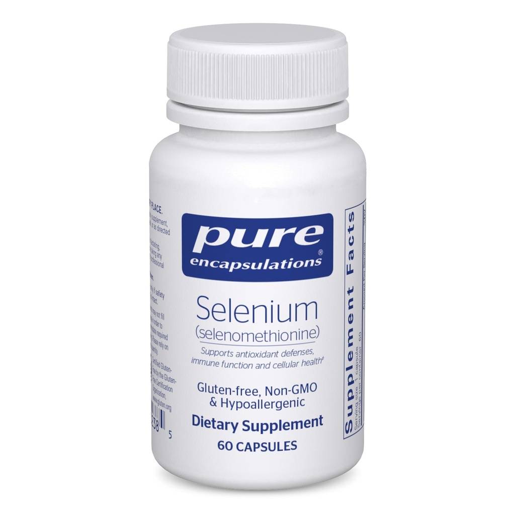 Encapsulations pures Sélénium - 200 mcg - pour une fonction cellulaire saine, système immunitaire et défenses antioxydantes - Supplément minéral - Vegan & sans gluten - 60 capsules
