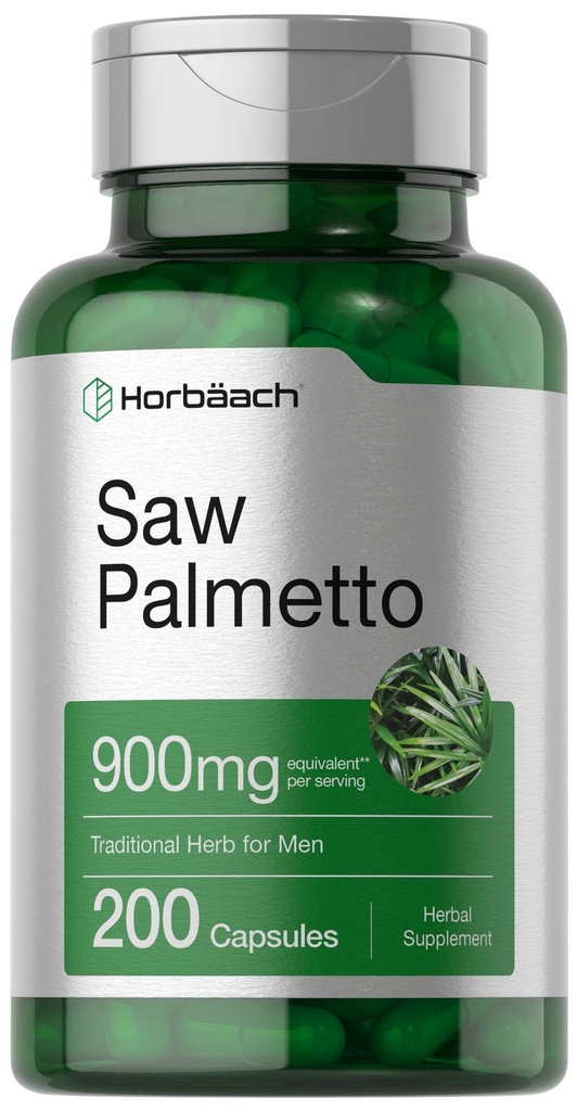 Horbaach Saw Palmetto Extrakt | 900mg | 200 Kapseln | Non-GMO und glutenfreie Formel | Traditionelle Kräuterergänzung | aus Saw Palmetto Beeren