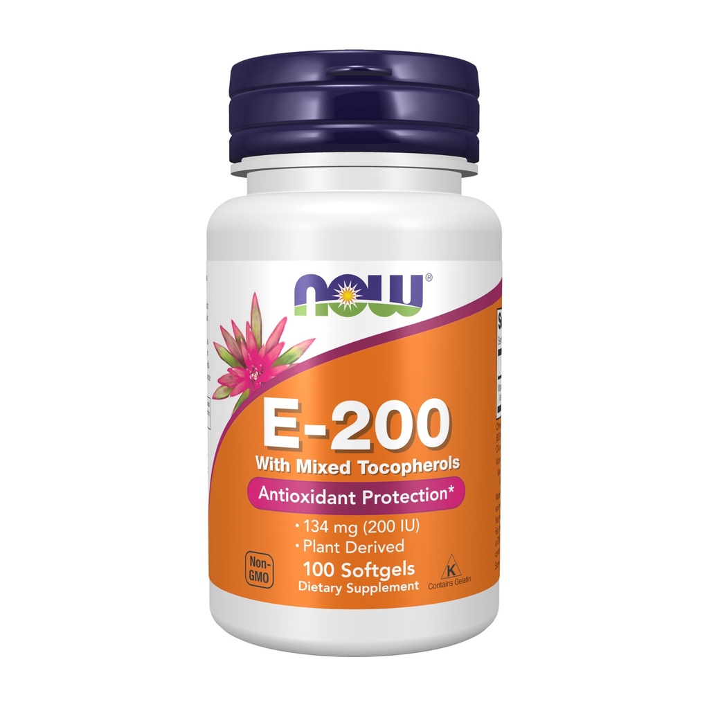 JETZT Nahrungsergänzungsmittel, Vitamin E-200 IU Gemischte Tocopherole, Antioxidantienschutz*, 100 Softgels