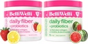 Belli Welli Daily Fiber Supplement Bundle - Erdbeere Lemonade & Wassermelone - Collagen, Probiotics & Elektrolyte für Balanced Wellness - Refreshing Flavors, 32 Portionen Gesamt
