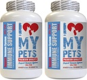 I LOVE MY PETS LLC Ältere Katzenergänzung - PET Immununterstützung - Hunde und Katzen - Booster - Gesund - Turmeric Cats - 120 Treats (2 Flaschen)