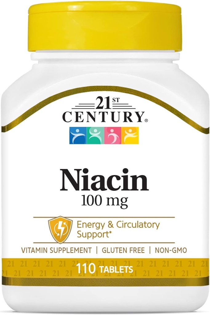 Comprimés de niacine du 21e siècle, 100 mg, 110 Nombre