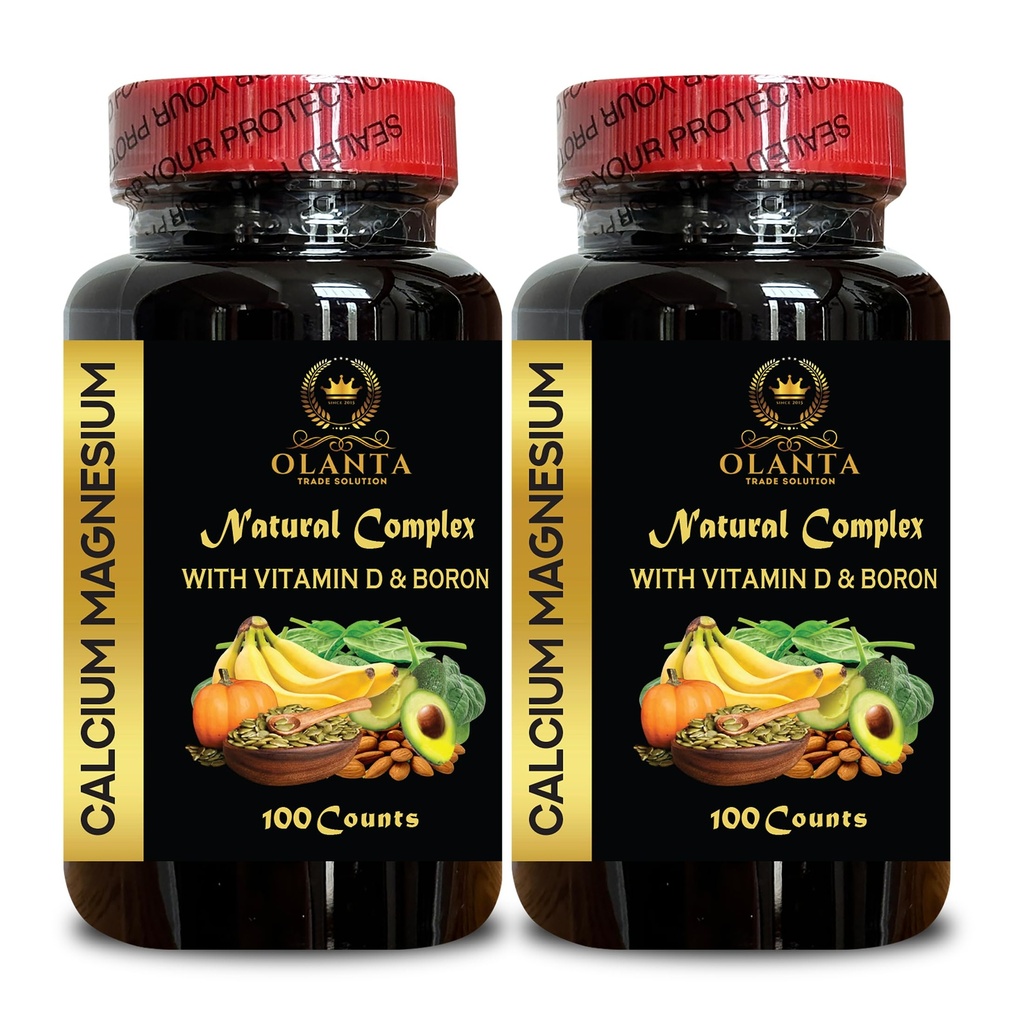 Calcium Magnesium Complex - Calcium Magnesium & Boron, Muskel & Immununterstützung Nerves, Multi Minerals Blend, Vitamin D3 für Knochen, Manganes Citrat, Mineralien für Knochenunterstützung - 2 Flaschen 240 Kapseln