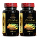 Complexe Calcium Magnésium - Calcium Magnésium & Boron, Muscle & Immune Support Nerves, Mélange Multi Minéraux, Vitamine D3 pour Bone, Citrate de Manganèse, Minéraux pour Bone Support - 2 Bouteilles 240 Capsules