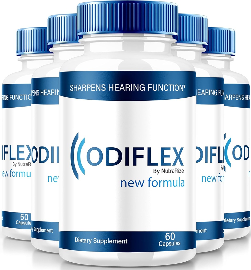 NutraRize (5 Pack) Capsules Odiflex, Formule de santé de l'oreille Premium, Supplément tout naturel pour protéger l'oreille interne, Pills officiels de soutien auditif, Odi Flex Avis (300 Capsules)