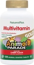 NaturesPlus Tier Parade Gold Kinder Chewable Multivitamin - Natürliche Kirsche Flavor - 120 Tiere geformt-Tabletten, Paket von 2 - mit Vitamin D3, K2 & Probiotics - 120 Gesamt Servietten