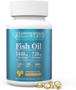 Fish-Huil Omega3-EPA DHA-Supplement Burpless-Softgels - 120Capsules 1440 mg par portion Mini taille Soutien cardiaque santé Acides gras Supplément aide à maintenir des niveaux de triglycérides sains