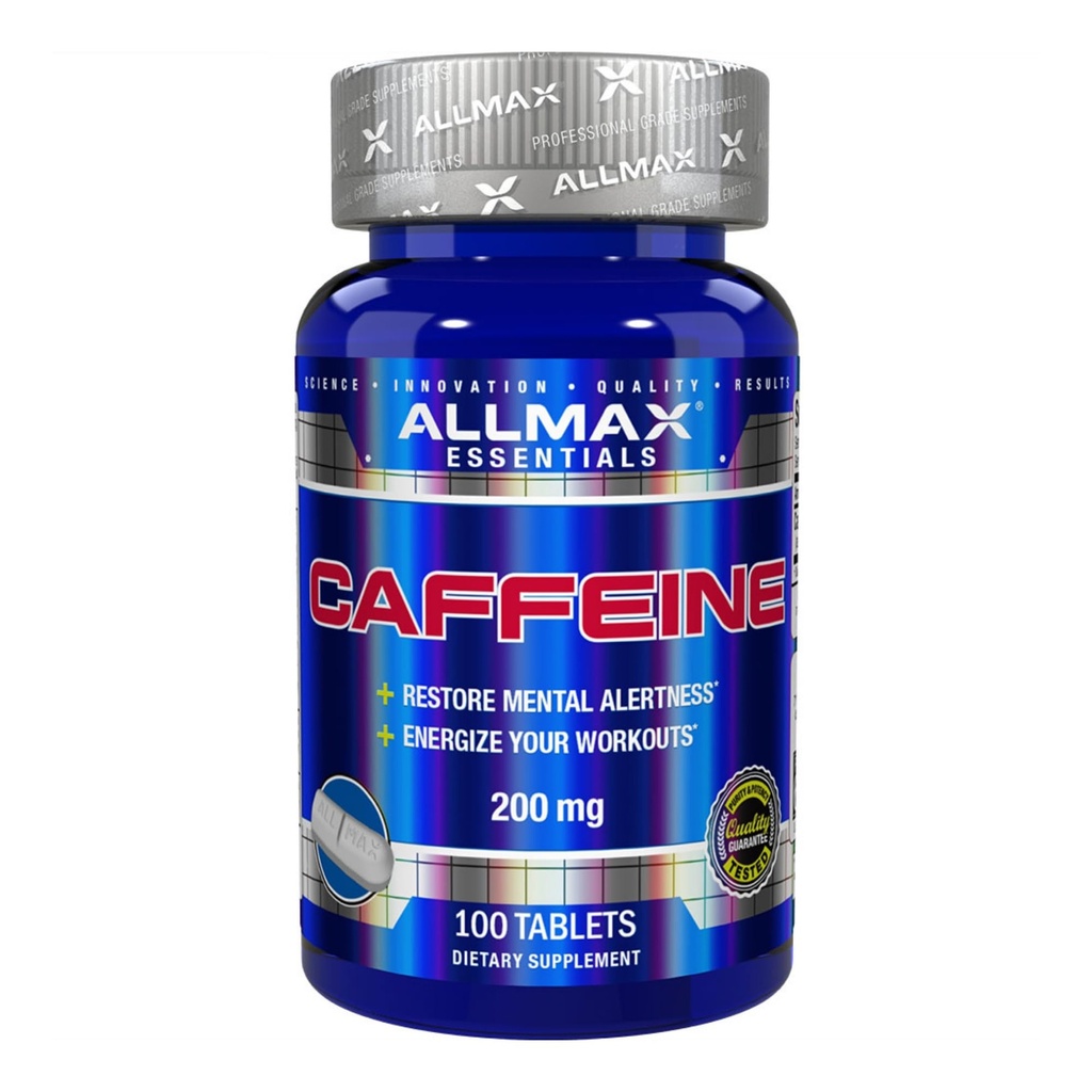 ALLMAX Nutrition Caffeine Pills, Sustained Energy & Pre - Workout Mental Focus, Fast Absorbing & Vegan, 200 mg, 100 Tabletten