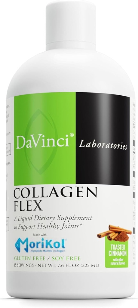 DAVINCI Labs - Collagen Flex - Eine flüssige Nahrungsergänzung zur Unterstützung gesünder Gelenke - Toasted Cinnamon - Glutenfrei, Sojafrei - 7,6 fl oz