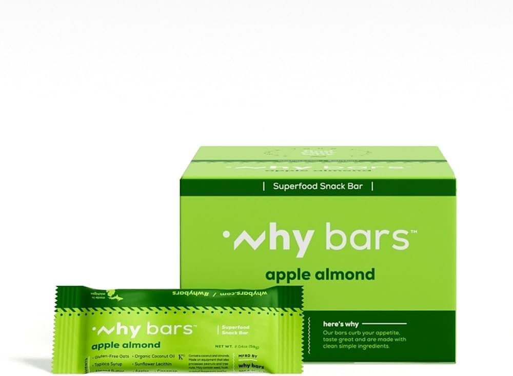 Protein Bars, Apple Almond, 2.04 Unnce Bars (Pack mit 12 Protein Bars) - Protein Bar Superfood, Gluten Free, Non GMO, Organic, Vegan, Einfache Zutaten