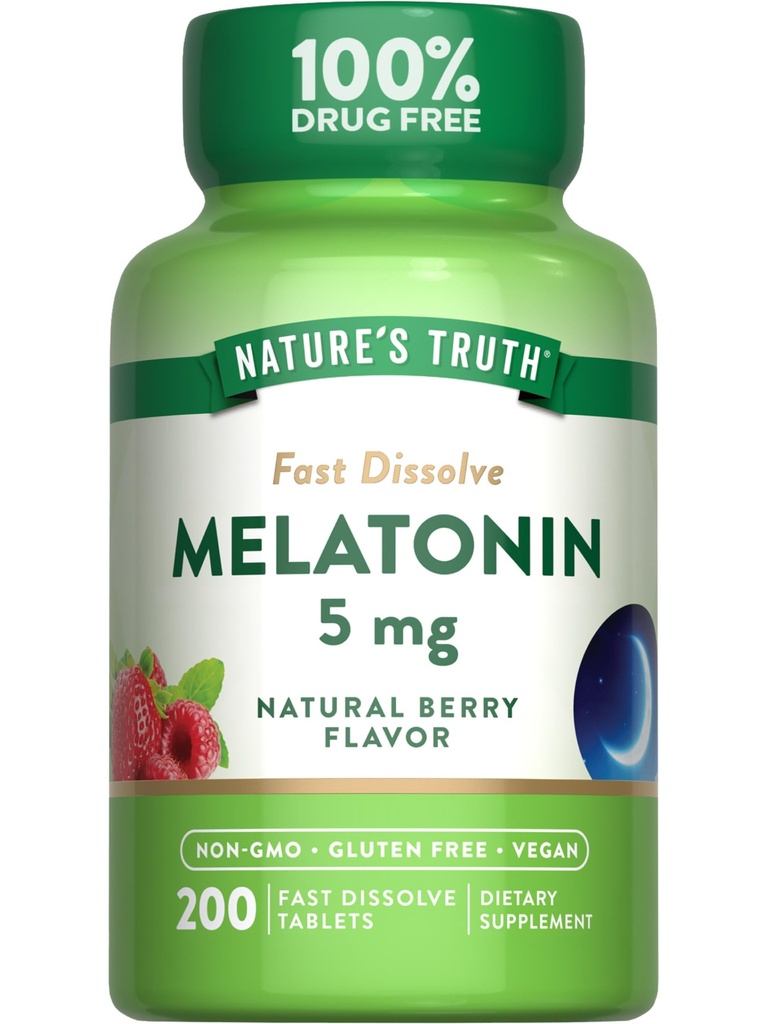 La vérité de la nature Melatonine 5mg Comprimés Dissolvés Rapides 200 comtes