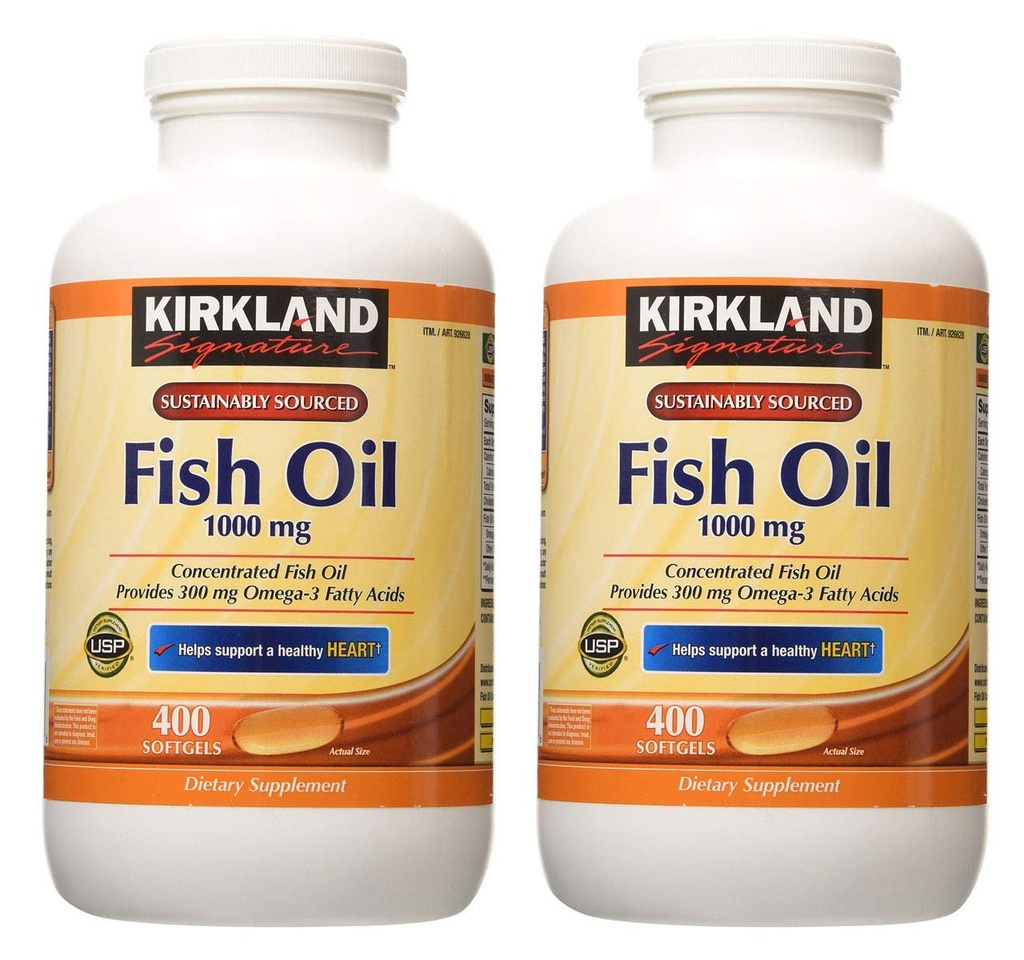 Kirkland Signature hgar Huile de poisson Concentrate 2 Pack, 400 Compte (Pack de 2)