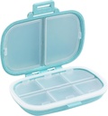 8 Compartments Reisen Pill Organizer, Tägliche Pille Fall Kleine Pille Box für Pocket Purse, Portable Pille Container Medizin Vitamin Organizer (blau)