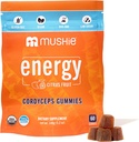 Mushie 100% Bio Cordyceps Pilzgummis - 2000mg Cordyceps Militaris Nootropic für Energie & Immununterstützung mit Vitamin D - Vegan, Glutenfrei - 60 Count
