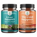 Bundle of Liver Cleanse Detox & Repair Formel und Kräuter Schilddrüse Support Complex - mit Milch Thistle Dandelion Root Turmeric und Artichoke Extract - Mood Enhancer Energy Supplement für Schilddrüsengesundheit