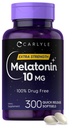 Carlyle Melatonin 10mg | 300 Softgels | Extra Strength Support für Erwachsene | Non-GMO, Gluten Free Supplement