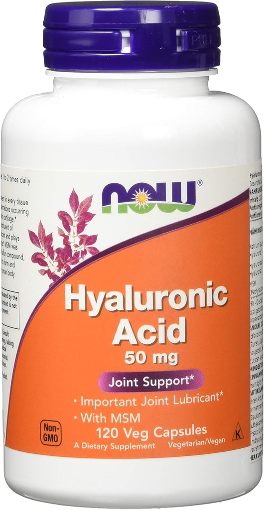 NOW Foods - Hyaluronsäure mit MSM 50 mg. - 120 vegetarische Kapseln