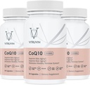Vitruvin Ubiquinol COQ10 – Coenzym Q10 Ultra-absorbierbar, co q 10 Antioxidante Ergänzung für Gefäß- und Herzgesundheit, Gesunde Haut und Haare, Gesundes Altern
