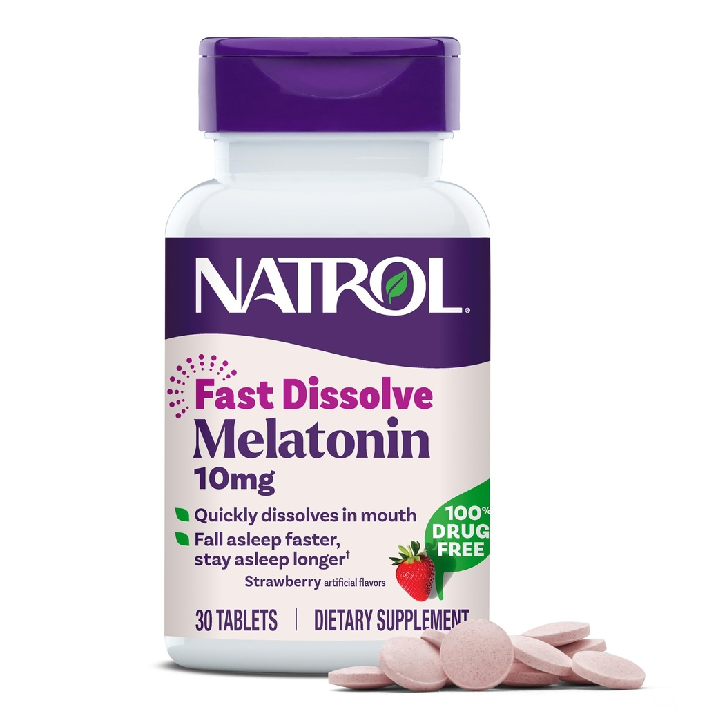 Natrol rapide Dissolve Mélatonine 10 mg, Soutien du sommeil pour les adultes
