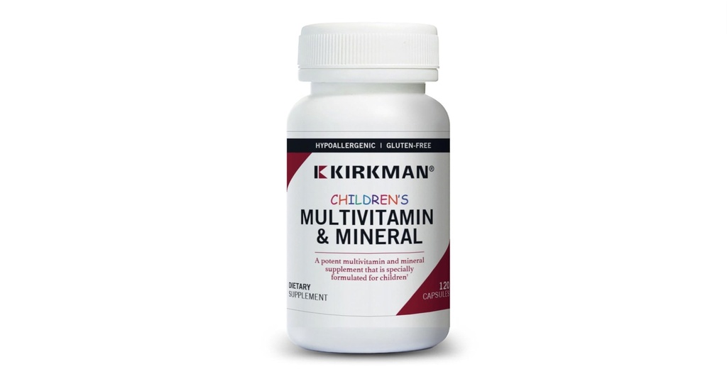 Kirkman - Children’s Multivitamin & Mineral Capsules - 120 Capsules - Potent Broad Spectrum Vitamin/Mineral Supplement - with Coenzyme Q-10 - No Artificial Colors or Flavors