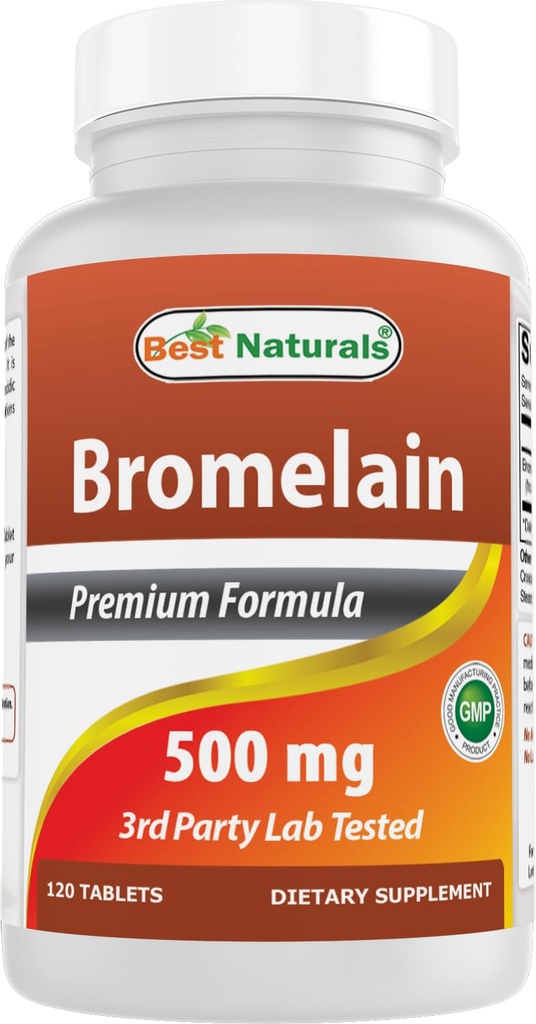 Best Naturals Bromelain Proteolytic Digestive Enzymes Supplements, 500 mg, 120 Tabletten - Unterstützt gesunde Verdauung, Gelenkgesundheit, Nährstoffabsorption