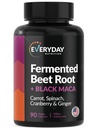 Organic Fermented Beet Root, Black Maca, Carrot, Spinat, Cranberry, Ginger |Enhanced Overall Health for Women & Men | Made in USA | 90 Veggie Capsules