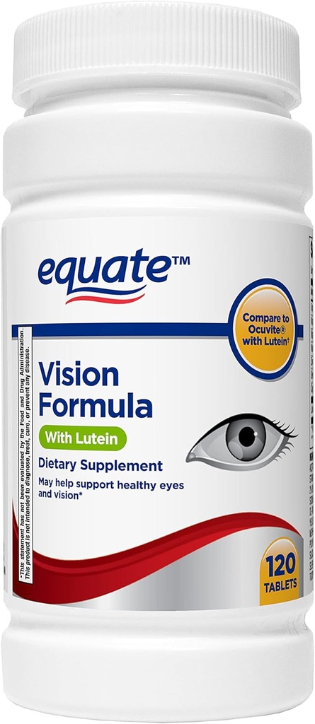 Equate - Vision Formel mit Lutein, Augengesundheit Vitamin und Mineralergänzung, 120 Tabletten von Equate
