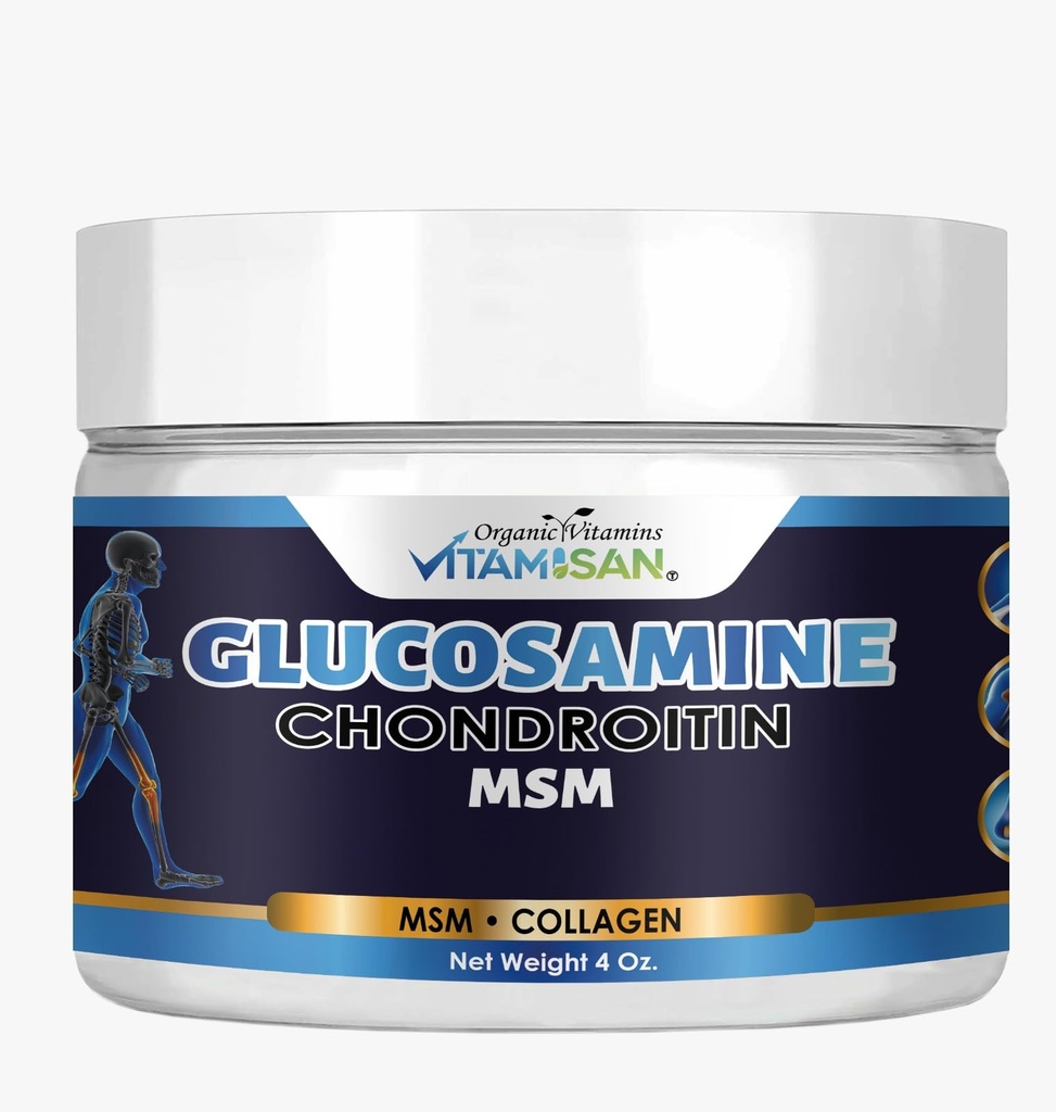 VITAMISAN Premium Bio Glucosamin & Chondroitin Creme mit MSM, Arnica, & Collagen