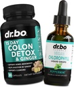 Colon Cleanser Détox et Chlorophil gouttes liquides - 15 jours Colon Cleanse Pills avec gingembre, liquide Chlorophylle gouttes Odor corps Déodorant interne - Bowel Mouvement Suppléments Soutien Gut intestinal