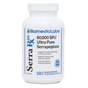 Serra-RX 80.000 SU Serrapeptase - Säure-Resstant Proteolytic Systemic Enzyme, Non-GMO, Glutenfrei, Vegan, Unterstützt Sinus & Lung Health, 180 Veg Kapseln