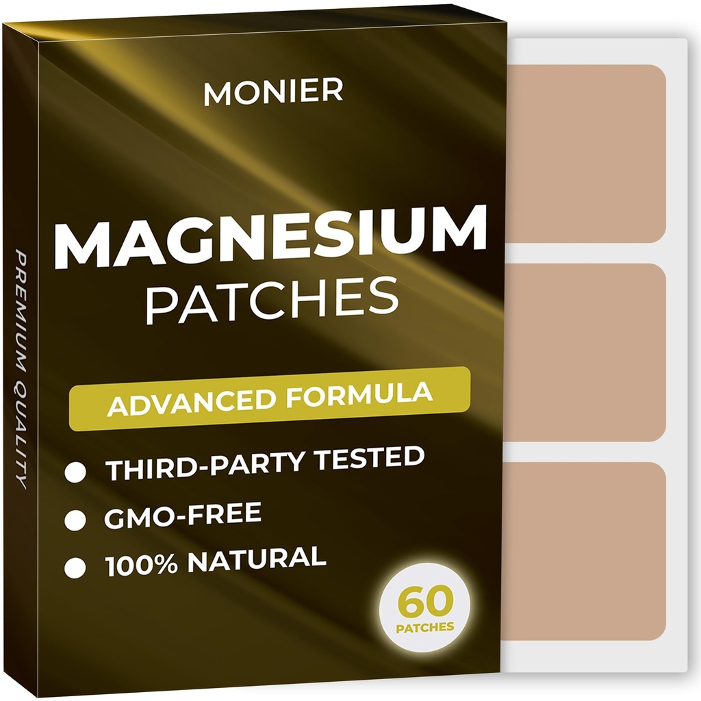 Magnesium Patches (Pack von 60) - 100% Natural Patch für Damen und Herren - mit Calcium - Muskel- und Knochenunterstützung, Beruhigung - Erweiterte Formel