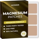 Magnesium Patches (Pack von 60) - 100% Natural Patch für Damen und Herren - mit Calcium - Muskel- und Knochenunterstützung, Beruhigung - Erweiterte Formel
