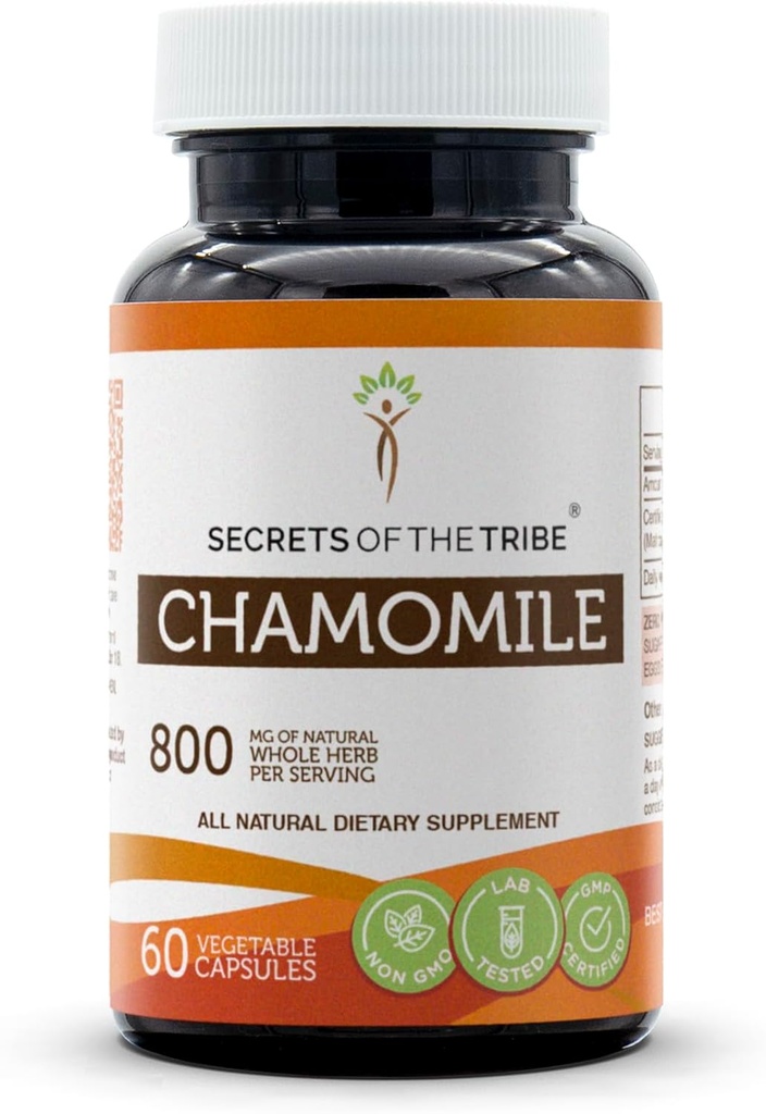 Geheimnisse der Tribe Kamille 60 Kapseln, 800 mg, Kamille (Matricaria Recutita) Getrocknete Blume (60 Kapseln)