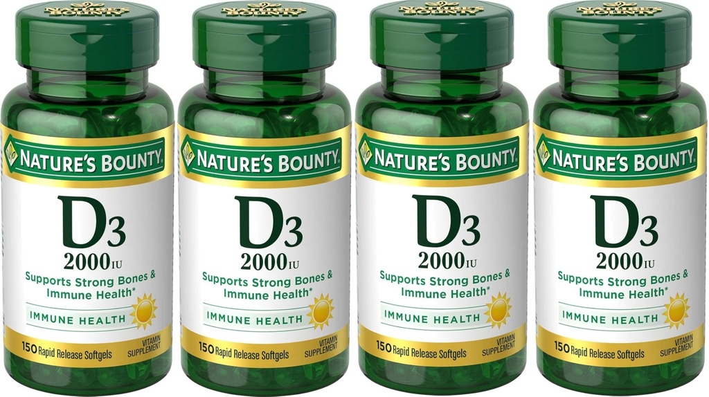 Bounty Vitamine D3 2000 UI Softgels 150 ea (paquet de 4)