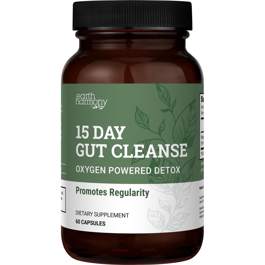 15 jours Gut Cleanse Detox pour les femmes et les hommes - Vegan, ingrédients non-OGM pour la perte de la taille et le soulagement de la constipation avec un soutien de 15 jours Gut Cleanse sans cramper, comme vu sur TikTok (60 capsules)