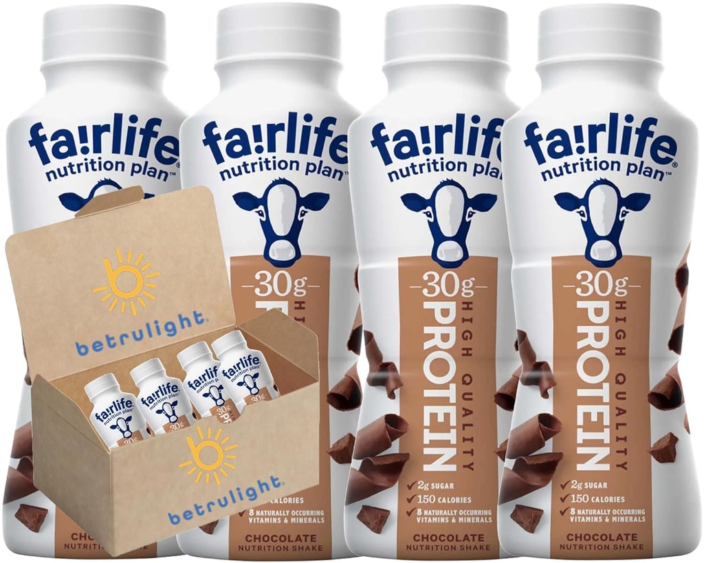 Bereit zu trinken Fairlife Protein Shakes |Nutrition Plan Protein Shake | Schokolade, Vanille, Strawberry | Core Power Elite |Fair life Protein Shakes Variety Pack |11.5 Fl Oz Pack von 4| Jeder Auftrag ist elegant in einer Signatur BETRULIGHT Branded Box verpackt!