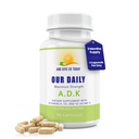 Notre supplément quotidien de vitamine ADK - Vitamine A, D3 & K (sous forme de MK7) - Soutien du système osseux et immunitaire - Vitamines de haute puissance avec ingrédients non OGM - Capsules de légumes sans gluten, sans soja