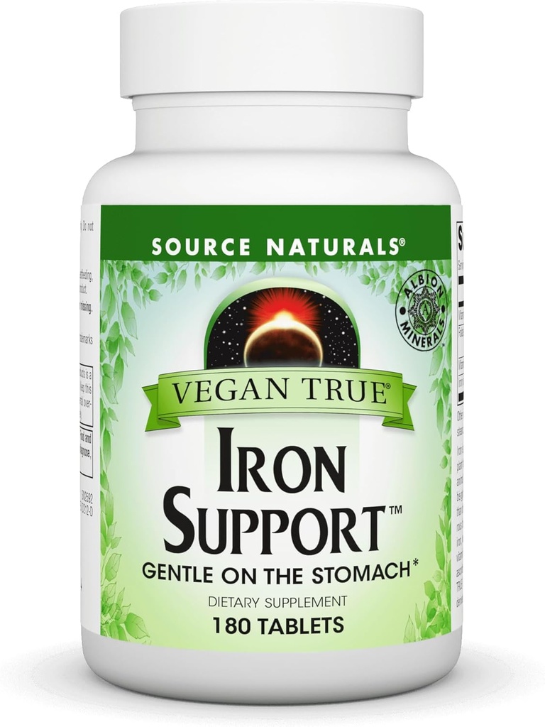 Quelle Naturals Vegan True Iron Support, Gentle on The Stomach and Chelat for Erhöhte Absorbtion* - 180 Tablets