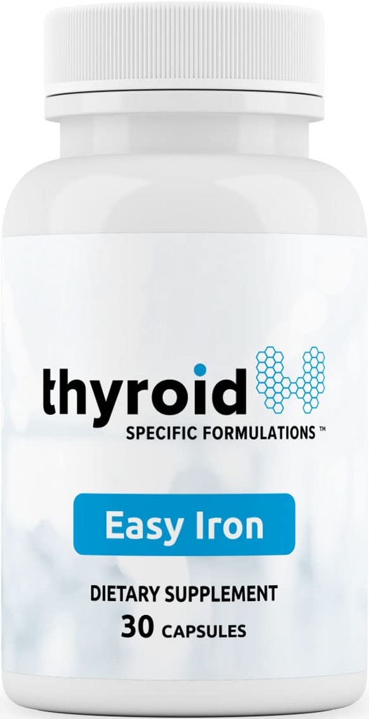 Fer facile: Supplément de fer à haute puissance pour l'énergie et le bien-être améliorés, doux sur l'estomac, idéal pour le soutien de la thyroïde et de l'anémie, non constipant, boost quotidien