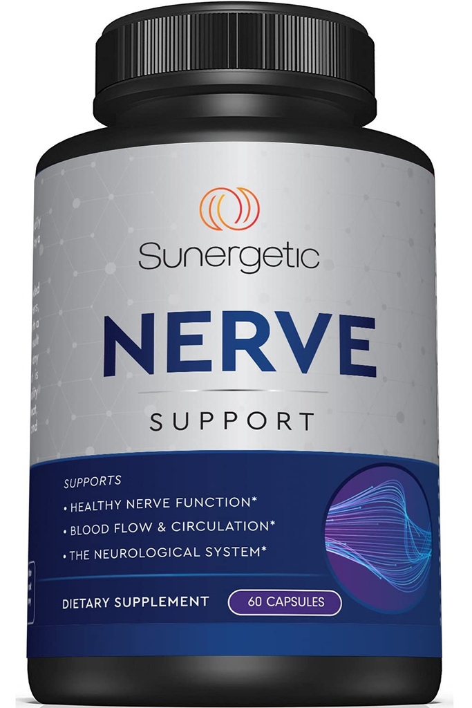 Premium Nerve Support Supplement – mit Alpha Lipoic Acid (ALA) 600 mg, Acetyl-L-Carnitin (ALC) & Benfotiamin - Nerve Support Formel für gesunde Zirkulation, Füße, Hände & Zehen - 60 Kapseln