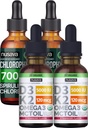 NUSAVA Erdbeer Flavored D3 K2 Tropfen und Chlorophyll Flüssigkeitstropfen Bundle - Potente flüssige Vitamine für Herz, Gelenk, Energie und Immununterstützung - Non-GMO, Gluten-Free, 2pk Jeder