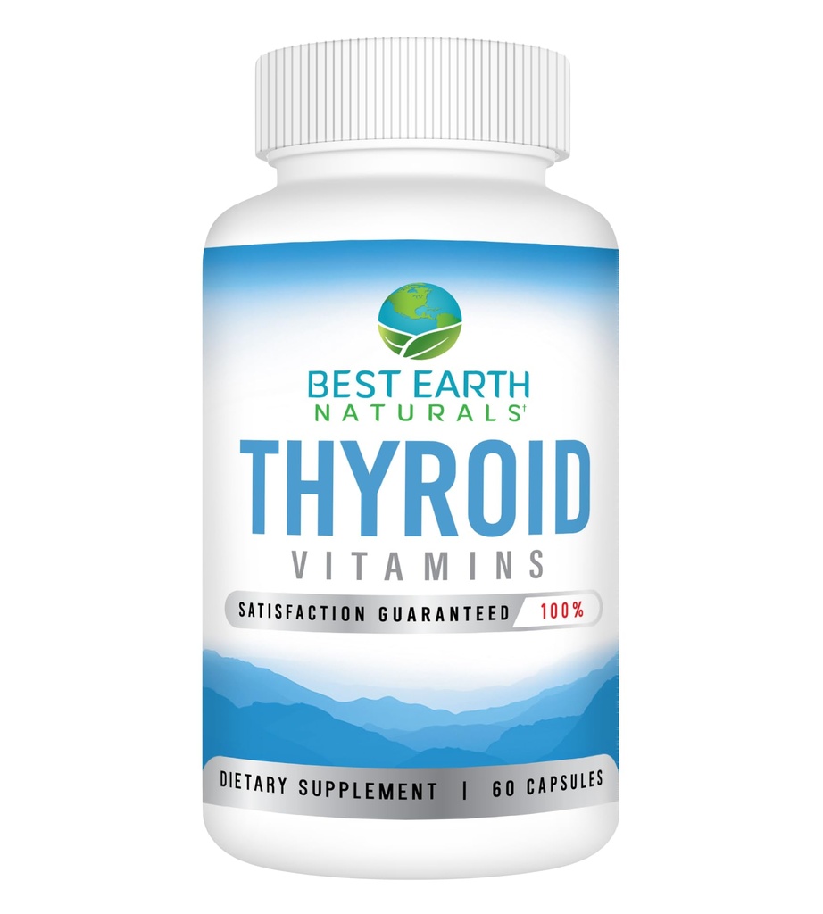 Meilleur supplément de soutien thyroïde Earth Naturals pour les femmes et les hommes - 60 capsules