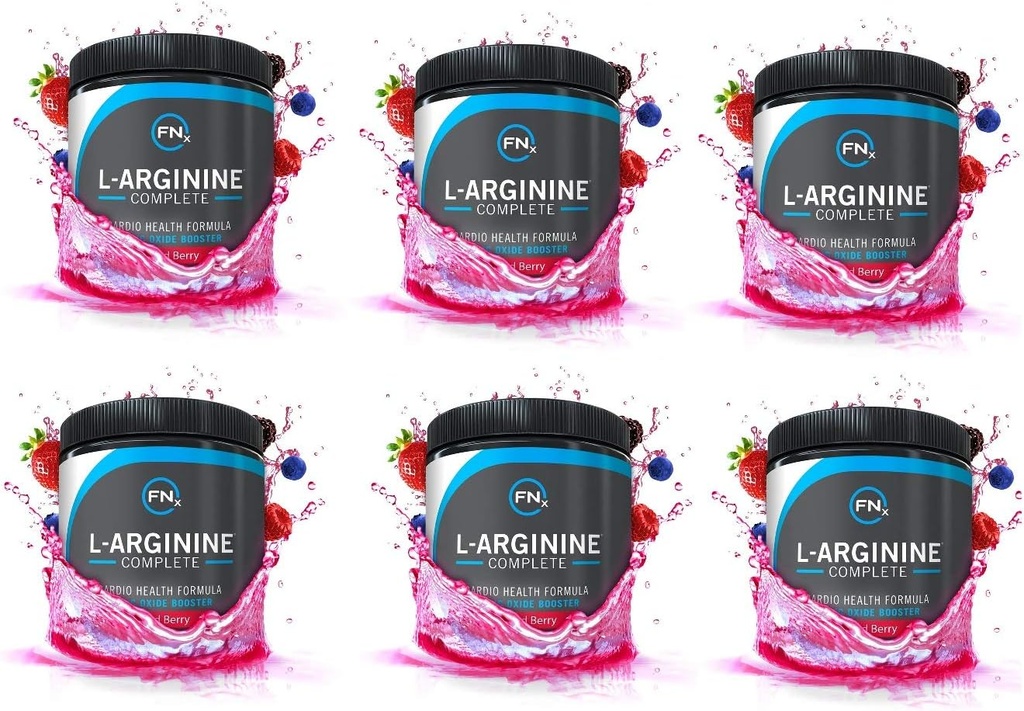 L-Arginin Complete - Cardio Health | 5000mg L Arginin | Nitric Oxid Booster | Natürliche Ergänzung | Gemischte Beere - 6 Pack